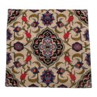 Poduszka dekoracyjna kremowa 45x45 cm – Szafirowy tulipan