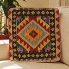 Afgańska poszewka na poduszkę Kilim 50x50 ręcznie tkana poduszka