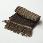 Elegancka chusta damska męska 215x105 szal bawełniany szary-czarny