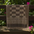 Elegancka chusta damska męska 215x105 szal bawełniany szary-czarny