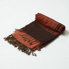 Elegancka chusta fioletowo-zielona 215x105 cienka damska chusta