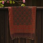 Elegancka chusta fioletowo-zielona 215x105 cienka damska chusta