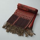 Szal orientalny fioletowo-brązowy 215x105 bawełniany szal