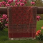 Duży szal bordowy 215x105 duży damski szal na ramiona