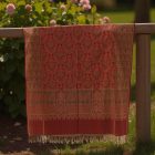 Szal damski czerwony 215x105 elegancka chusta damska na ramiona