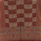 Szal szaro-bordowy 215x105 elegancki szal damski z bawełny