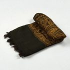 Szal czarno-złoty 215x105 duża damska chusta z bawełny