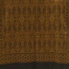 Szal czarno-złoty 215x105 duża damska chusta z bawełny