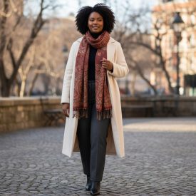 Elegancki szal damski 215x105 bordowy chusta bawełniana