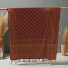 Elegancki szal damski 215x105 bordowy chusta bawełniana