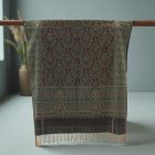 Szal orientalny 215x105 zielono-niebieski bawełniany chusta na ramiona