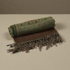 Chusta damska 215x105 zielono-brązowa elegancki szal damski