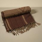 Szal damski orientalny wzór brązowy 215x105 chusta damska z bawełny