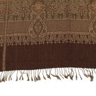 Szal damski orientalny wzór brązowy 215x105 chusta damska z bawełny