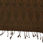 Elegancki szal damski 215x105 ciemnozielony z autentycznym wzorem